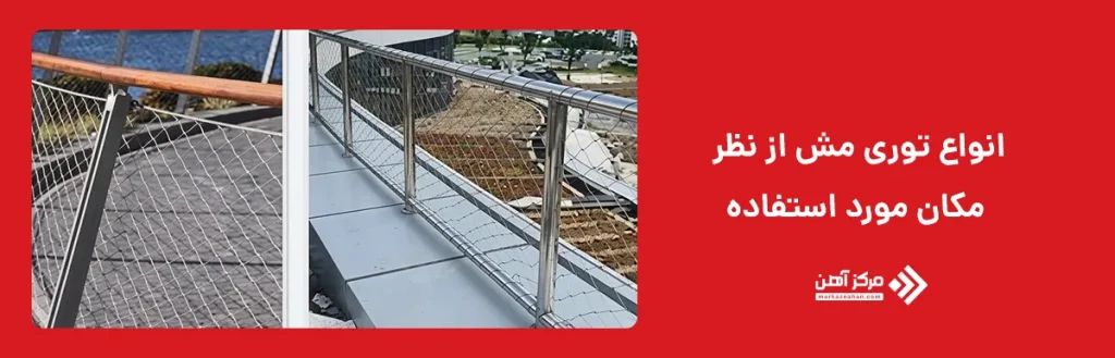 انواع توری مش از نظر مکان مورد استفاده