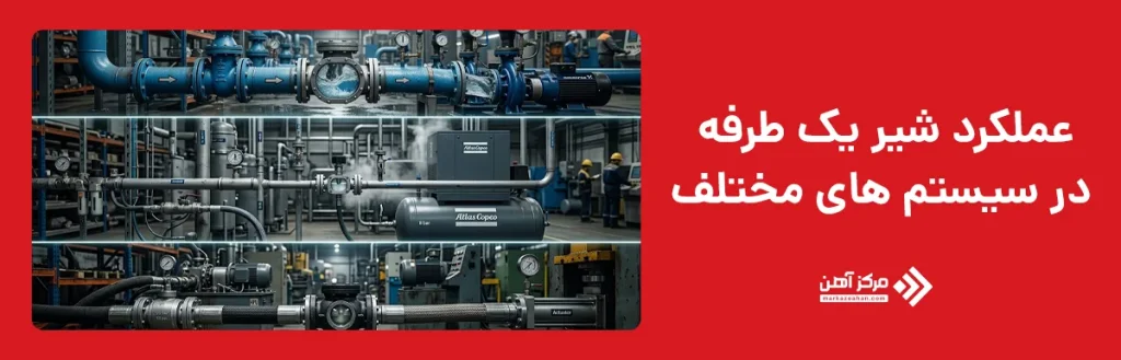 عملکرد شیر یک طرفه در سیستم های مختلف