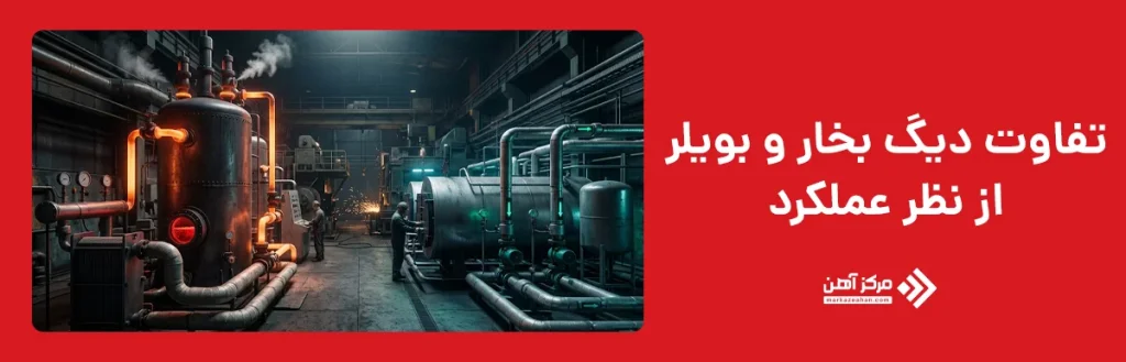 تفاوت دیگ بخار و بویلر از نظر عملکرد