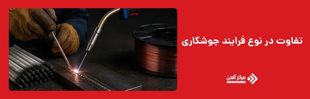 تفاوت در نوع فرایند جوشکاری