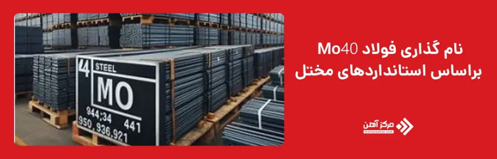 نام گذاری فولاد Mo40 براساس استانداردهای مختل