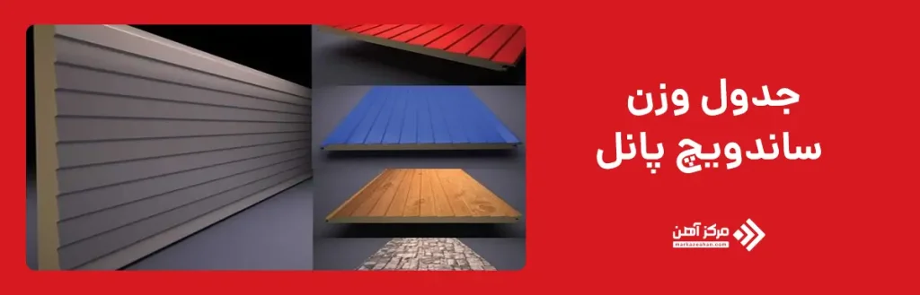 جدول وزن ساندویچ پانل