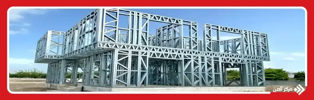 نمایی از اجرای سازه فلزی ساختمان