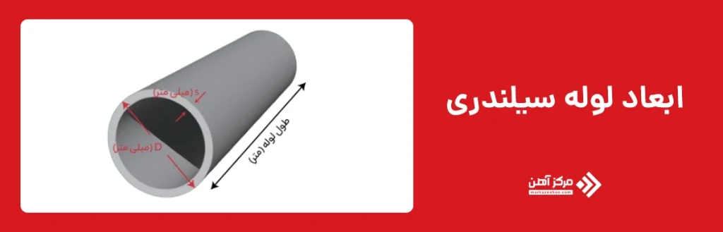 ابعاد لوله سیلندری