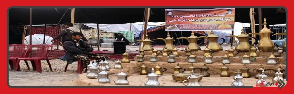 نصب داربست برای ساخت موکب