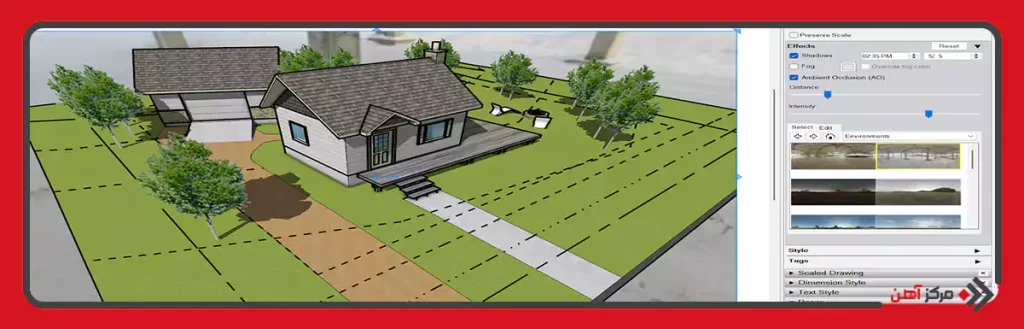 نقشه طراحی شده با SketchUp