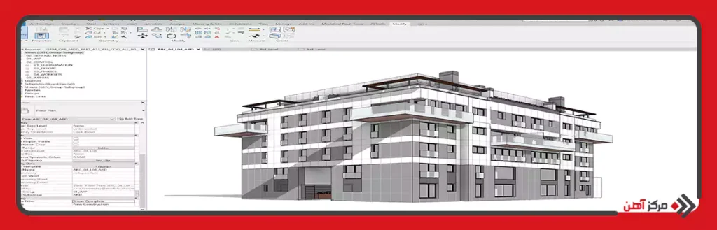 نقشه طراحی شده با Revit