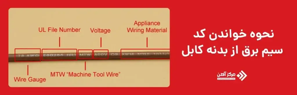 نحوه خواندن کد سیم برق از روی بدنه کابل