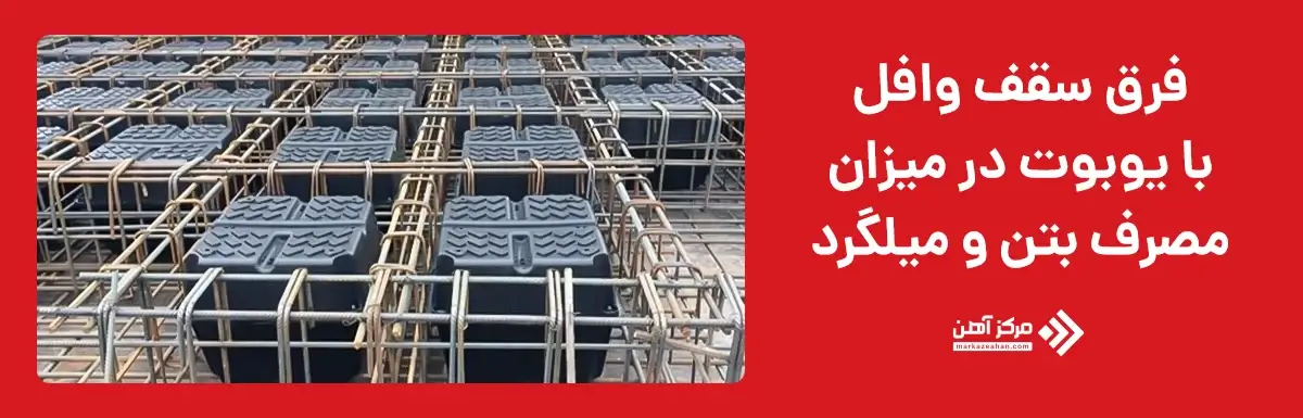 فرق سقف وافل با یوبوت در میزان مصرف بتن و میلگرد