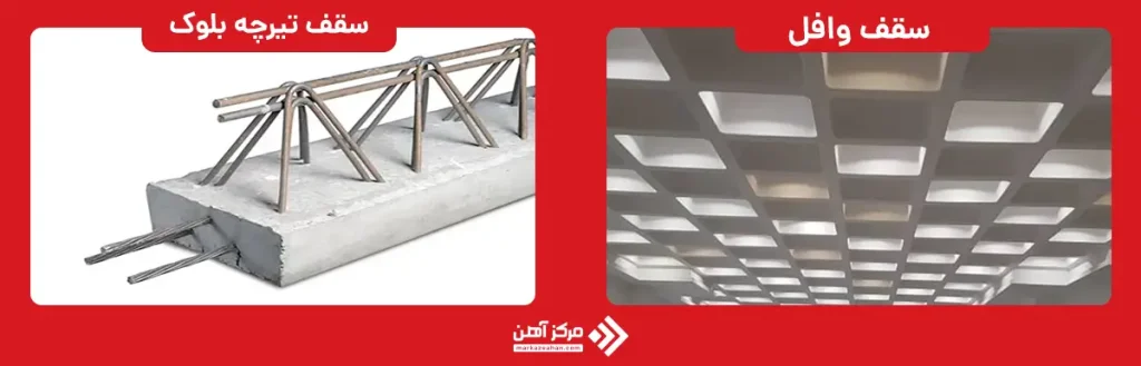  تفاوت هزینه سقف وافل نسبت به تیرچه از نظر وزن