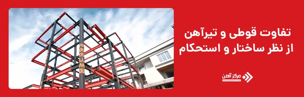 تفاوت قوطی و تیرآهن از نظر ساختار و استحکام