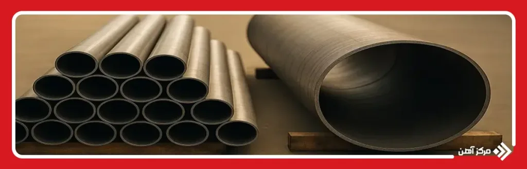 مقایسه دامنه ضخامت در لوله‌ های درزدار