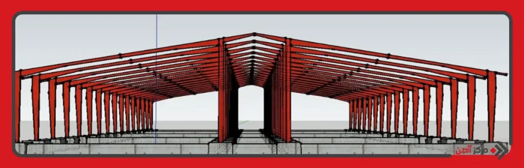 فونداسیون سوله خرپایی با دقت مهندسی اجرا می‌ شود تا استحکام نهایی سازه تضمین گردد.