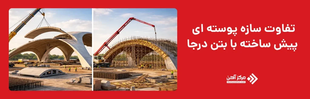 تفاوت سازه پوسته ای پیش ساخته با بتن درجا