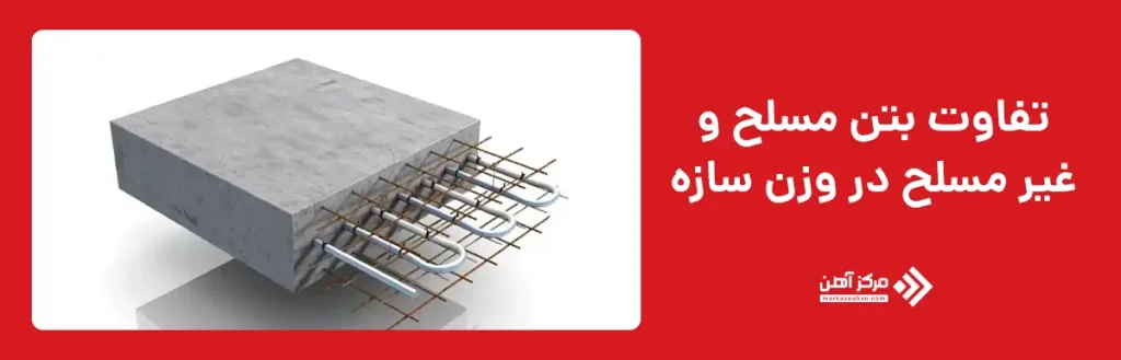 تفاوت بتن مسلح و غیر مسلح در وزن سازه