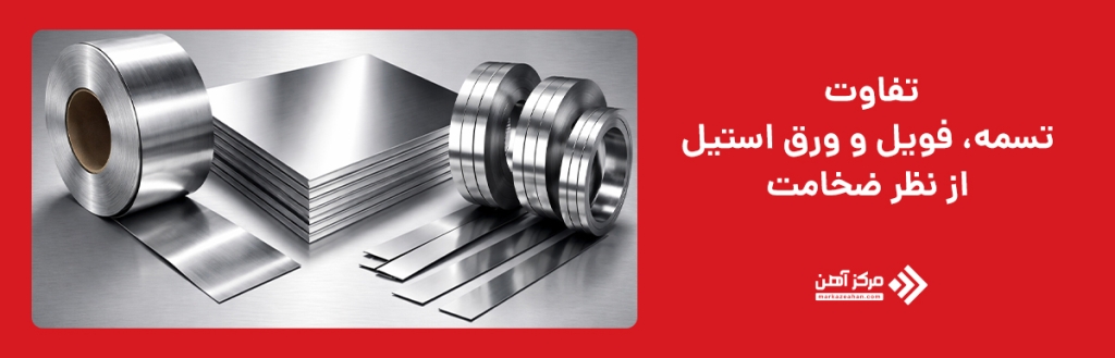 تفاوت تسمه، فویل و ورق استیل از نظر ضخامت