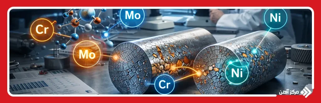 تفاوت فولاد VCN و MO40 از نظر عناصر آلیاژی