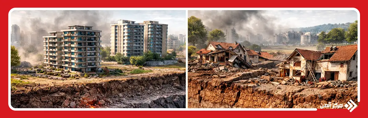 تأثیر نوع ساختگاه بر میزان تخریب ساختمانها در زلزله 