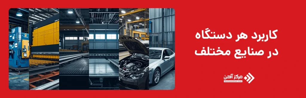 کاربرد هر دستگاه در صنایع مختلف