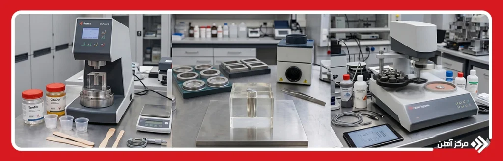 اچ کردن نمونه به عنوان مراحل متالوگرافی