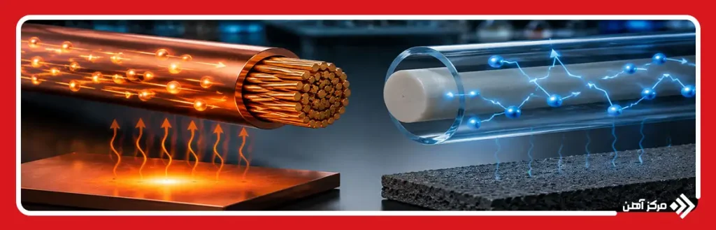 مقایسه فلز و نافلز از نظر رسانایی الکتریکی و حرارتی