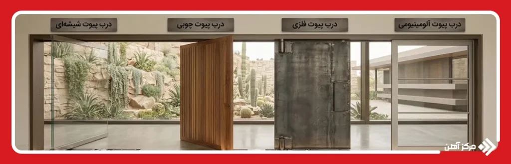 انواع درب پیوت از لحاظ متریال