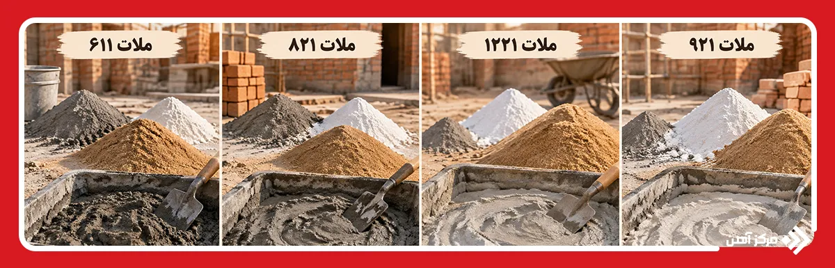 انواع ملات باتارد