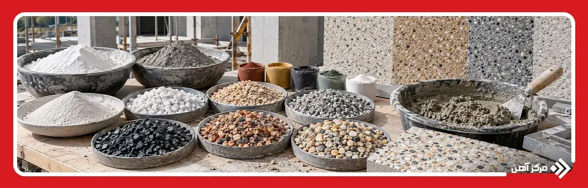 مواد تشکیل دهنده نمای سیمان شسته